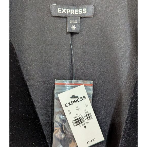 Express Women's Medium Velvet Double Breasted Blazer Jacket in Black NWT - Picture 6 of 7